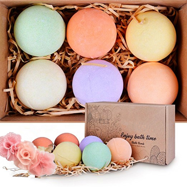 wholesale high quality custom natural organic fragrance body care moisturising bubble bath bath bombs gift set shower bombs